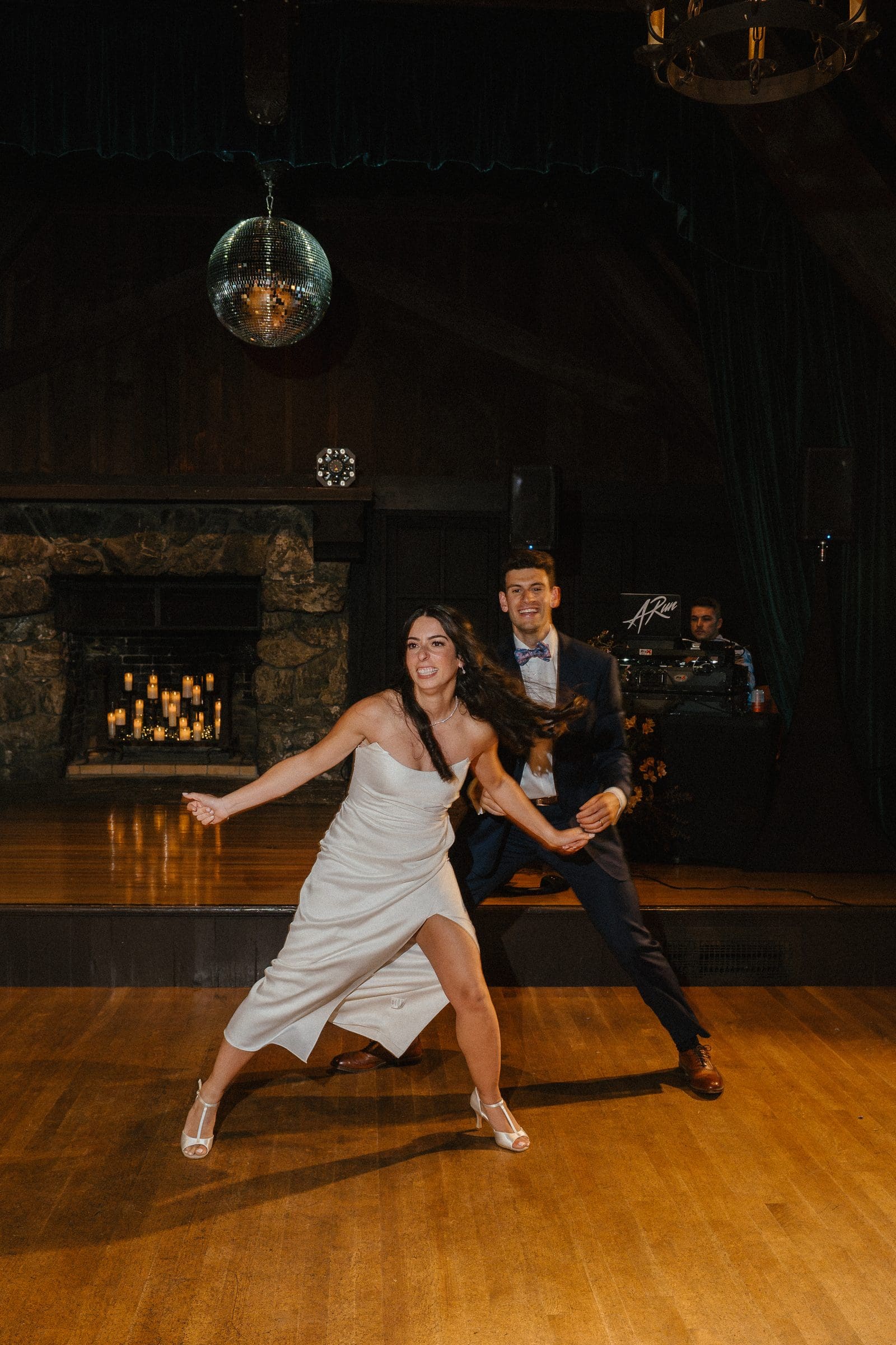 Lala and Adam dancing in the reception hall