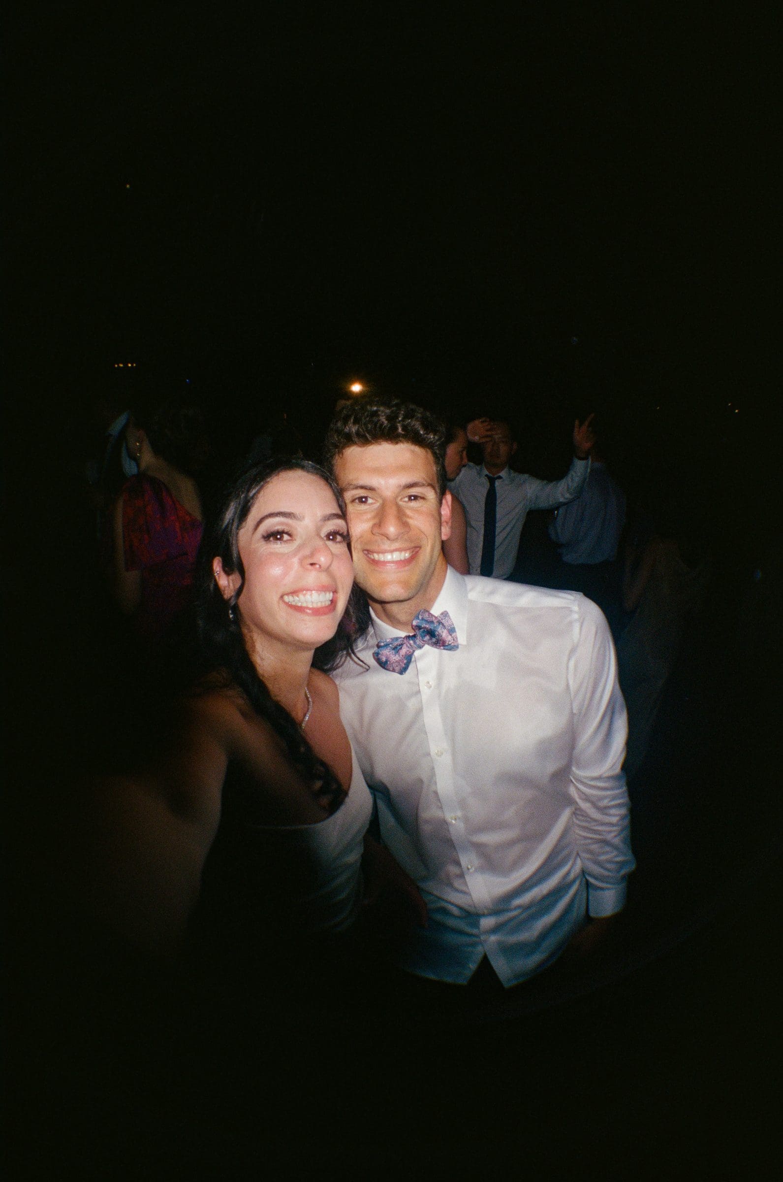 Adam and Lala in flash at the end of the night, on film