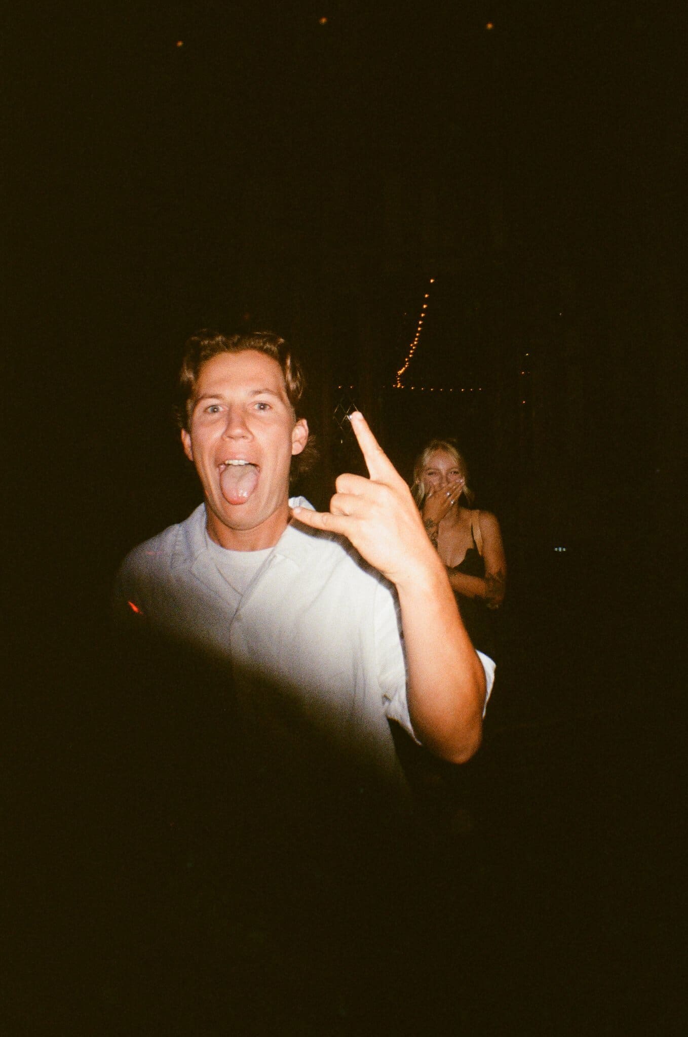 Guest dancing in flash, on film