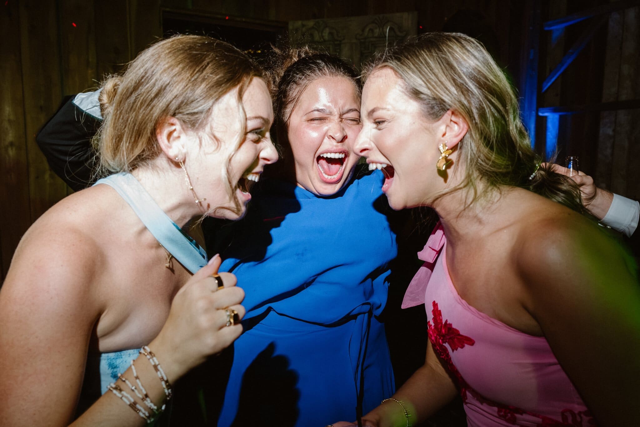 Friends singing together on the dance floor