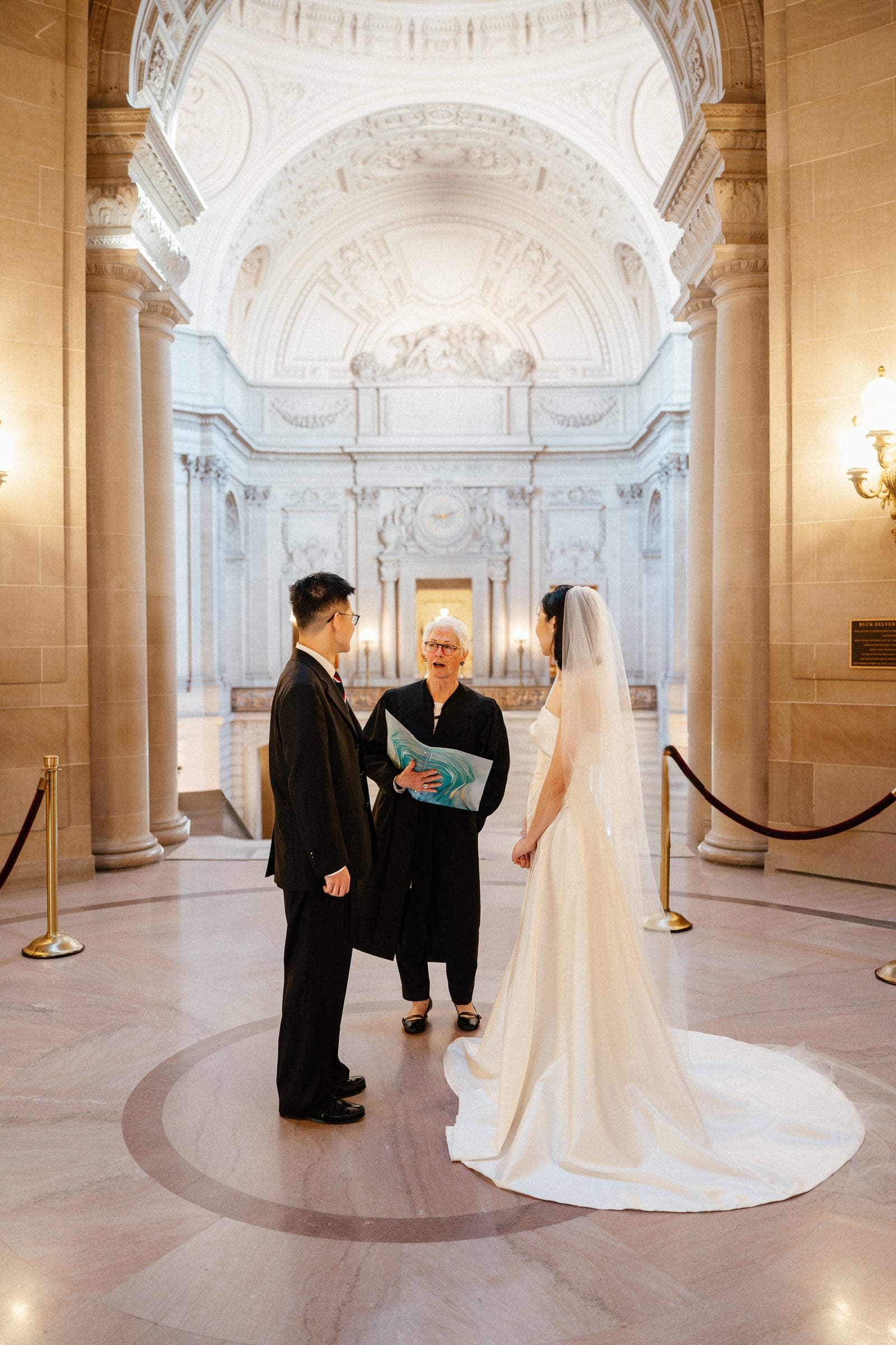 Hsiang and Ting during their ceremony at San Francisco City Hall