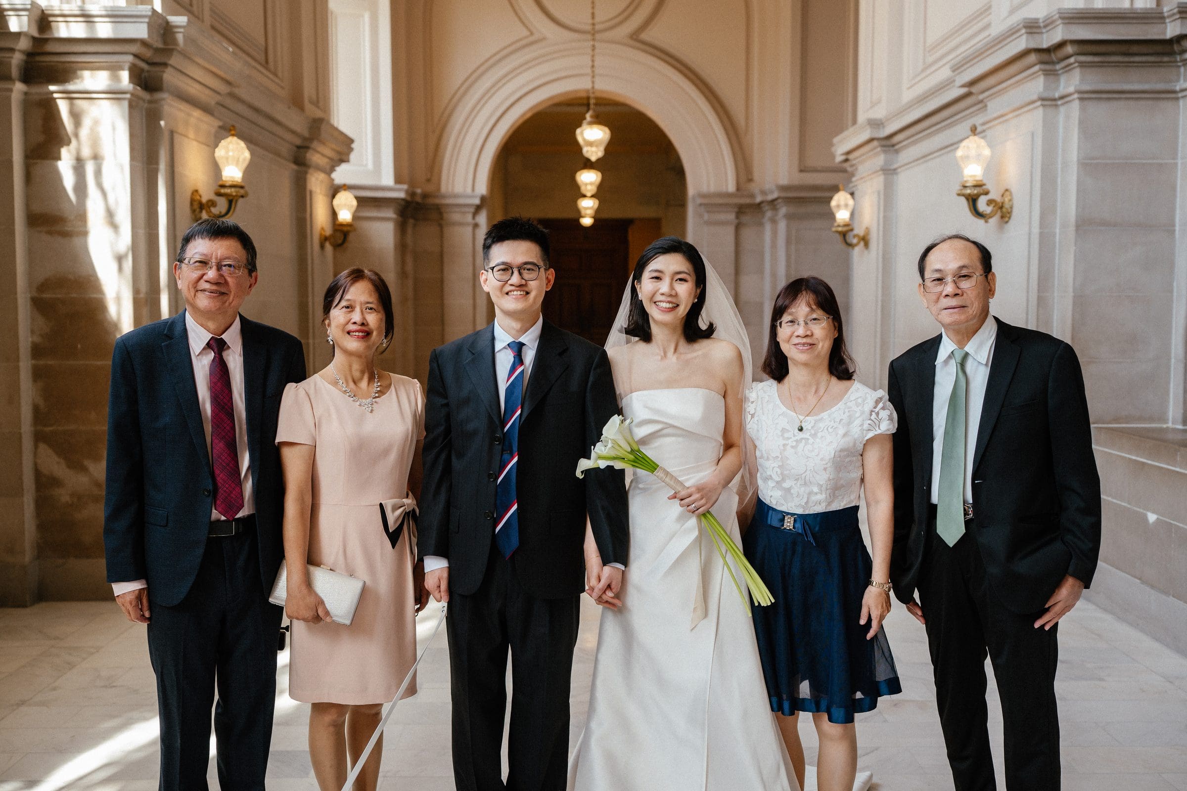 Hsiang and Ting with their family at San Francisco City Hall